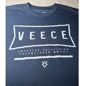 Veece Creative Collective Mens Graphic T-Shirt Blue Large Crewneck Short Sleeve